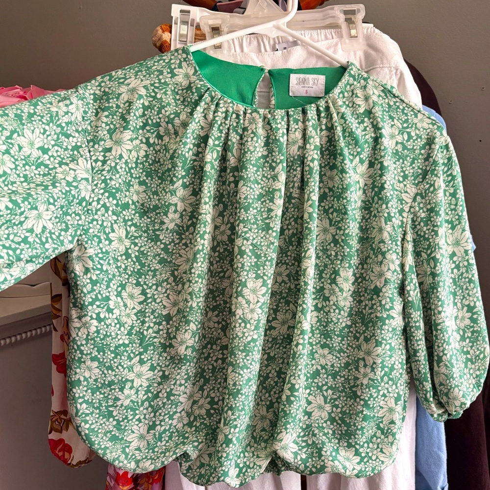 Sienna Sky Green Floral Blouse
